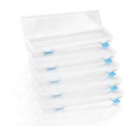 HEIBTENY Lot de 5 boîtes de rangement portables pour pinceaux de peinture et crayons de 33 cm avec couvercle à charnière pour stylos aquarelle, outils de dessin