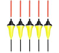 HEIBTENY Lot de 5 flotteurs de pêche à la carpe en bois de balsa verticale, 2G, 3G, 4G, 5G, haute visibilité, revêtement imperméable pour une détection stable des morsures dans les lacs de rivière (5