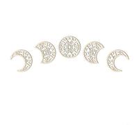 HEIBTENY Lot de 5 pendentifs muraux creux en bois de tilleul, 30 cm de diamètre, 5 mm d'épaisseur, cycle décoratif pour salon ou bureau (1)