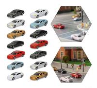 HEIBTENY Lot de 50 modèles de voitures miniatures colorées à l'échelle N 1:160 Modélisme ferroviaire Paysage Disposition de route