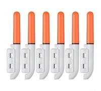 HEIBTENY Lot de 6 cannes lumineuses LED pour la pêche nocturne, alarme de touche électronique avec vert constant et clignotant rouge, accessoire de pêche en plastique étanche alimenté par pile CR425