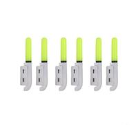 HEIBTENY Lot de 6 cannes lumineuses LED pour la pêche nocturne, alarme de touche électronique avec vert constant et clignotant rouge, accessoire de pêche en plastique étanche alimenté par pile CR425