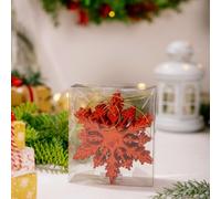 HEIBTENY Lot de 6 décorations de Noël en PVC bleu à suspendre pour sapin de Noël, fenêtres, portes et couronnes, fêtes festives, fournitures de décoration d'intérieur (rouge)