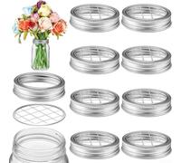 HEIBTENY Lot de 8 couvercles ronds en métal pour pots de fleurs en forme de grenouille pour bouteilles de 70 mm et 86 mm - Résistant à la rouille - Arrangement floral pour vases, bocaux - Décoration
