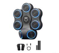 HEIBTENY Machine de boxe musicale interactive pour adultes, entraîneur de frappe avec affichage du nombre LED, 9 modes de vitesse, cible murale en mousse haute résilience pour salle de sport à