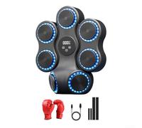 HEIBTENY Machine de boxe musicale interactive pour adultes, entraîneur de frappe avec affichage du nombre LED, 9 modes de vitesse, cible murale en mousse haute résilience pour salle de sport à