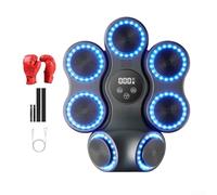 HEIBTENY Machine de boxe musicale interactive pour adultes, entraîneur de frappe avec affichage du nombre LED, 9 modes de vitesse, cible murale en mousse haute résilience pour salle de sport à