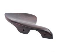 HEIBTENY Mentonnière en ébène avec vis argentée pour violons 3/4 et 4/4, design ergonomique et confortable, s'adapte au cordier, accessoire en bois noir pour étudiant et professionnel