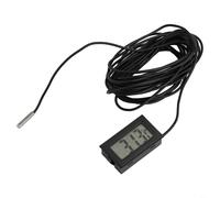 HEIBTENY Mini thermomètre numérique avec écran LCD et sonde étanche, portée de -50 à 110 °C, capteur haute précision pour aquarium, terrarium ou extérieur, câble de 5 m inclus (5 mètres)