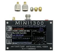 HEIBTENY Mini1300 Analyseur d'antenne 0,1-1300 MHz HF/VHF/UHF SWR Testeur, avec écran tactile LCD de 4,3" pour radio Jambon Connecteur de type N Noir