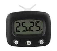 HEIBTENY Minuterie, avec grand écran LCD, compte à rebours électronique, pour l'apprentissage de la cuisine, alarme de précision 99M59S, mode veille, économie d'énergie, noir (noir)