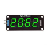 HEIBTENY Module d'affichage LED à 7 segments de 1,4 cm avec options de couleur RVB compatible avec pilote TM1637 IC et carte Arduino, luminosité réglable pour électronique (vert)