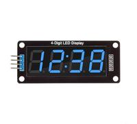 HEIBTENY Module d'affichage LED à 7 segments de 1,4 cm avec options de couleur RVB compatible avec pilote TM1637 IC et carte Arduino, luminosité réglable pour électronique (bleu)