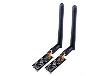 HEIBTENY Module émetteur-récepteur sans fil 2,4 GHz NRF24L01+ PA pour LNA avec antenne SMA pour Arduino pour interface SPI Kit de communication longue portée 3,3 V (lot de 2)