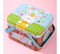 HEIBTENY Panier de pour pâques en Métal avec Anses pour lapin Coloré Panier | Design festif unique, parfait pour et cadeaux, mÃ©tal , pour facile Ã pour transporter, ambiance joyeuse(Style C)