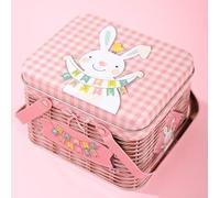 HEIBTENY Panier de pour pâques en Métal avec Anses pour lapin Coloré Panier | Design festif unique, parfait pour et cadeaux, mÃ©tal , pour facile Ã pour transporter, ambiance joyeuse(Style A)