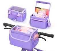 HEIBTENY Panier de vélo étanche coloré pour bandoulière amovible, sac de guidon polyvalent pour tricycle, draisienne ou scooter, rangement spacieux pour collations (violet)