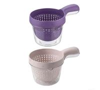 HEIBTENY Panier Lavage Fruits 2Pcs Double Couche Égouttoir | Design double couche, lavage et Ã©gouttage simultanÃ©s, compteurs secs, pour idÃ©al myrtilles et tomates(Pink+Purple)