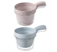 HEIBTENY Panier Lavage Fruits 2Pcs Double Couche Égouttoir | Design double couche, lavage et Ã©gouttage simultanÃ©s, compteurs secs, pour idÃ©al myrtilles et tomates(pink+blue)