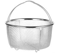 HEIBTENY Panier vapeur en acier inoxydable avec poignée ergonomique, passoire en maille fine pour riz, légumes, outil de cuisine multifonction pour autocuiseur, poêle, casserole chaude, 18 cm (20 cm)