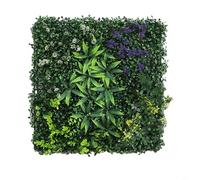 HEIBTENY Panneau de haie d'herbe artificielle verte 50 x 50 cm - Décoration murale en plastique pour maison, jardin, café, hôtel, fête de mariage, clôture, séparateur d'intérieur et d'extérieur (H)