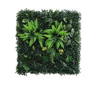 HEIBTENY Panneau de haie d'herbe verte artificielle 50 x 50 cm - Décoration murale en plastique pour maison, jardin, café, hôtel, fête de mariage, clôture, séparateur d'intérieur et d'extérieur (C)