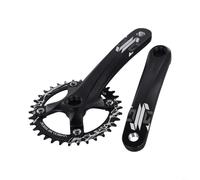 HEIBTENY Pédalier conique carré avec plateau à dents étroites 104BCD 32T, 34T, 36T, 38T, en alliage d'aluminium de 170 mm pour vélos de montagne ou de route à 8, 9, 10, 11 vitesses, noir (uniquement