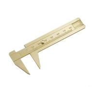 HEIBTENY Pied à coulisse en laiton de 0 à 80 mm pour mini pied à coulisse - Outil de mesure de précision non magnétique pour la fabrication de bijoux et de montres - Double échelle dorée (échelle
