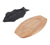 HEIBTENY Plaque à Griller en Fonte Poisson pour Steak et BBQ - Réversible pour plancha Induction pour gaz Électrique 37x19.5cm