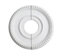 HEIBTENY Plaque ronde décorative de plafond, fendue pour plafonnier en polyuréthane, couvercle décoratif pour lustre et ventilateur, plaque dissimule les imperfections (1 pièce)