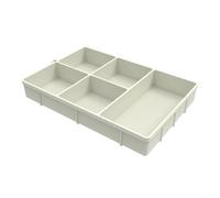 HEIBTENY Plateau de rangement en silicone, avec base antidérapante, moderne et minimaliste, multi-compartiments, pour cuisine, salle de bain, coiffeuse, passe au lave-vaisselle (crème)