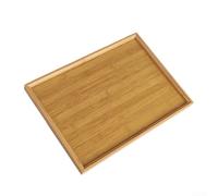 HEIBTENY Plateau de service multifonction en bois de bambou - Plaque de barbecue - Assiette plate - Plateau de service rectangulaire en bambou - Vaisselle - Pour cuisine, fête, bar à thé (44 x 32 cm)