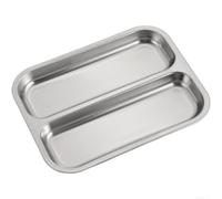 HEIBTENY Plateaux de service divisés en acier inoxydable 304, assiette de barbecue coréenne moderne avec plusieurs compartiments pour la maison, plat à collation résistant à la rouille, plateau de