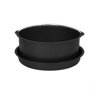HEIBTENY Poêle à Pizza Air Fryer 6-9 Pouces Antiadhésif | Acier pour robuste, résistant haute température, BPA, pour durable pour usage quotidien, sécurité alimentaire(7-in)