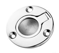 HEIBTENY Poignée ronde affleurante à anneau 50 x 50 mm Boucle de sol en acier inoxydable 316 Yacht RV Marine Boucle de sol Tirage Sol d'armoire, cave, grenier, bateau