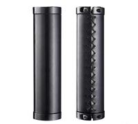 HEIBTENY Poignées de guidon avec coque rétro en similicuir pour double verrouillage en alliage pour vélo de route, VTT, poignées antidérapantes absorbant les chocs, 138 x 222 mm, marron
