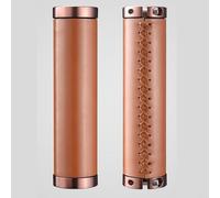 HEIBTENY Poignées de guidon avec coque rétro en similicuir pour double verrouillage en alliage pour vélo de route, VTT, poignées antidérapantes absorbant les chocs, 138 x 222 mm, marron (marron)