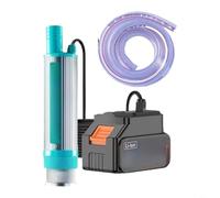 HEIBTENY Pompe de transfert d'huile électrique portable 12 V 100 W, pour eau diesel kérosène, pompe submersible à haut débit 40-60 l/min avec filtre à sédiments et cordon de 2,5 m, pour lavage de