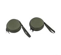 HEIBTENY Porte-monnaie rond en EVA pour mini sac de rangement avec fermeture éclair pour écouteurs, cartes mémoire, clés, chargeurs, résistant aux rayures et à l'eau, portable (vert kaki)