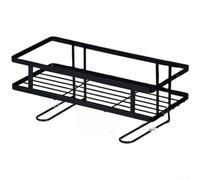 HEIBTENY pour étagère Salle de Bain Fer Anti-Rouille 32x13cm pour étagère | Installation perçage, protège murs, montage rapide, pour idéal location, fort(White)