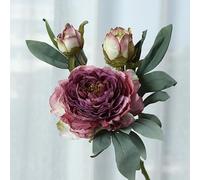 HEIBTENY pour fleur Pivoine Soie 64cm Tige Pliable Décoration Maison | Soie et plastique durables, couleurs vives résistantes, pas de flétrissement, pour idéal salon pour chambre, (Light Purple)