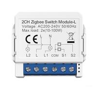HEIBTENY pour Tuya Smart ZigBee Interrupteur d'éclairage sans conducteur neutre Mini Smart Circuit Breake ZigBee 3.0 Disjoncteur unique 1/2/3/voie Interrupteur Interrupteur Module de commutation de