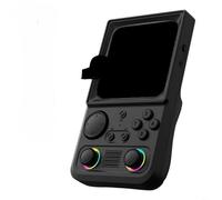 HEIBTENY R36T MAX Console de jeu portable rétro avec écran incurvé de 4 pouces, 20 000 jeux, WiFi/double contrôleurs, 4000 mAh, pour jeu multijoueur, marron/(gris)