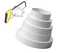 HEIBTENY Raccord réducteur de conduit en plastique ABS pour systèmes de ventilation d'extracteur d'air pour conduits d'air ronds de tailles 80 mm, 100 mm, 120 mm, 125 mm, 150 mm pour une transition