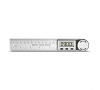 HEIBTENY Rapporteur d'angle numérique de 17,8 cm Règle en acier inoxydable 0-360 ° ± 0,3 ° Précision de l'écran LCD Verrouillage pour zéro inverse métrique pour impérial pour le travail du bois, scie