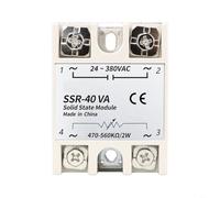 HEIBTENY Relais d'état à régulation de tension série SSR-VA avec isolation intelligente des puces, boîtier ABS ignifuge et bornes en cuivre pour systèmes d'énergie alternatifs (SSR-40VA)