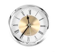 HEIBTENY Réveil à quartz 89 mm pour projets d'horloge en cristal, mécanisme rond intégré avec design minimaliste moderne pour la réparation de décoration intérieure (argenté)