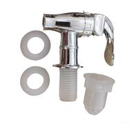 HEIBTENY Robinet de bouteille de vin en plastique de 17 mm, robinet distributeur d'eau avec finition argentée, pour une installation facile de l'interrupteur de valve pour bar, conteneurs de boissons