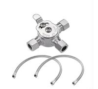 HEIBTENY Robinet mélangeur thermostatique de 3/8" avec contrôle de l'eau chaude et froide, construction en laiton, température réglable, taille compacte pour installation de salle de bain, cuisine