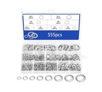 HEIBTENY Rondelles de verrouillage dentelées, assortiment de joints anti-lâche en acier inoxydable 304, dents externes pour M2.5, pour m3, M5, M6, M8, M10, assemblage de machines, installation de